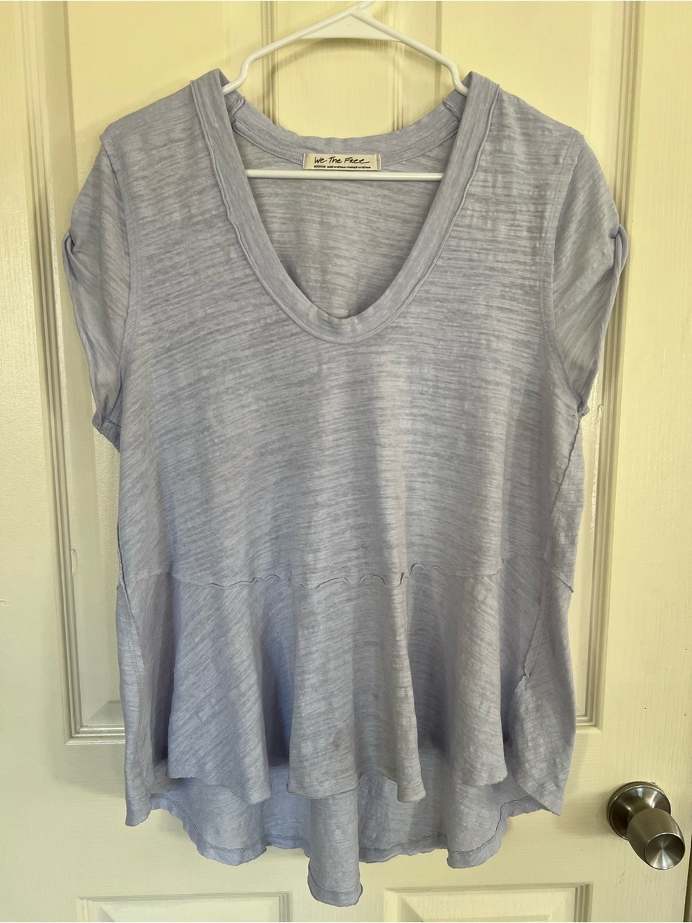 We The Free Free People Periwinkle Oversized Peplum Tunic Top M
